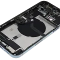 Back Housing W/ Charging Port Flex & Small Parts For iPhone 12 Pro Max (US Version) (Used OEM Pull: Grade C) (Pacific Blue)