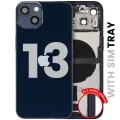 Back Housing W/ Charging Port Flex & Small Parts For iPhone 13 (EU / Global Version) (Used OEM Pull: Grade A) (Midnight)