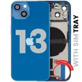 Back Housing W/ Charging Port Flex & Small Parts For iPhone 13 (EU / Global Version) (Used OEM Pull: Grade B) (Blue)