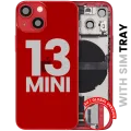 Back Housing W/ Charging Port Flex & Small Parts For iPhone 13 Mini (EU / Global Version) (Used OEM Pull: Grade B) (Red)