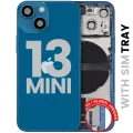 Back Housing W/ Charging Port Flex & Small Parts For iPhone 13 Mini (EU / Global Version) (Used OEM Pull: Grade C) (Blue)