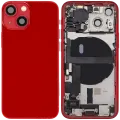Back Housing W/ Charging Port Flex & Small Parts For iPhone 13 Mini (US Version) (Used OEM Pull: Grade A) (Red)