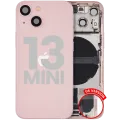 Back Housing W/ Charging Port Flex & Small Parts For iPhone 13 Mini (US Version) (Used OEM Pull: Grade C) (Pink)