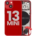 Back Housing W/ Charging Port Flex & Small Parts For iPhone 13 Mini (US Version) (Used OEM Pull: Grade C) (Red)