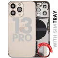 Back Housing W/ Charging Port Flex & Small Parts For iPhone 13 Pro (EU / Global Version) (Used OEM Pull: Grade A) (Gold)