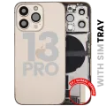 Back Housing W/ Charging Port Flex & Small Parts For iPhone 13 Pro (EU / Global Version) (Used OEM Pull: Grade B) (Gold)