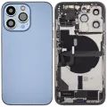 Back Housing W/ Charging Port Flex & Small Parts For iPhone 13 Pro (EU / Global Version) (Used OEM Pull: Grade B) (Sierra Blue)