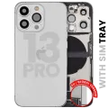 Back Housing W/ Charging Port Flex & Small Parts For iPhone 13 Pro (EU / Global Version) (Used OEM Pull: Grade B) (Silver)
