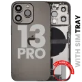Back Housing W/ Charging Port Flex & Small Parts For iPhone 13 Pro (EU / Global Version) (Used OEM Pull: Grade C) (Graphite)
