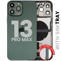 Back Housing W/ Charging Port Flex & Small Parts For iPhone 13 Pro Max (EU / Global Version) (Used OEM Pull: Grade A) (Alpine Green)