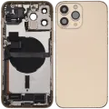 Back Housing W/ Charging Port Flex & Small Parts For iPhone 13 Pro Max (EU / Global Version) (Used OEM Pull: Grade B) (Gold)