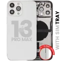 Back Housing W/ Charging Port Flex & Small Parts For iPhone 13 Pro Max (EU / Global Version) (Used OEM Pull: Grade B) (Silver)