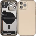 Back Housing W/ Charging Port Flex & Small Parts For iPhone 13 Pro Max (EU / Global Version) (Used OEM Pull: Grade C) (Gold)