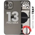 Back Housing W/ Charging Port Flex & Small Parts For iPhone 13 Pro Max (EU / Global Version) (Used OEM Pull: Grade C) (Graphite)