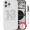Back Housing W/ Charging Port Flex & Small Parts For iPhone 13 Pro Max (EU / Global Version) (Used OEM Pull: Grade C) (Silver)