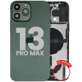 Back Housing W/ Charging Port Flex & Small Parts For iPhone 13 Pro Max (US Version) (Used OEM Pull: Grade A) (Alpine Green)