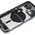 Back Housing W/ Charging Port Flex & Small Parts For iPhone 13 Pro Max (US Version) (Used OEM Pull: Grade A) (Alpine Green)