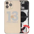 Back Housing W/ Charging Port Flex & Small Parts For iPhone 13 Pro Max (US Version) (Used OEM Pull: Grade A) (Gold)