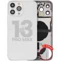Back Housing W/ Charging Port Flex & Small Parts For iPhone 13 Pro Max (US Version) (Used OEM Pull: Grade A) (Silver)