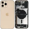 Back Housing W/ Charging Port Flex & Small Parts For iPhone 13 Pro Max (US Version) (Used OEM Pull: Grade B) (Gold)