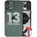 Back Housing W/ Charging Port Flex & Small Parts For iPhone 13 Pro Max (US Version) (Used OEM Pull: Grade C) (Alpine Green)