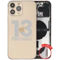Back Housing W/ Charging Port Flex & Small Parts For iPhone 13 Pro Max (US Version) (Used OEM Pull: Grade C) (Gold)