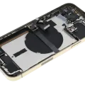 Back Housing W/ Charging Port Flex & Small Parts For iPhone 13 Pro Max (US Version) (Used OEM Pull: Grade C) (Gold)