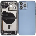 Back Housing W/ Charging Port Flex & Small Parts For iPhone 13 Pro Max (US Version) (Used OEM Pull: Grade C) (Sierra Blue)