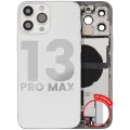Back Housing W/ Charging Port Flex & Small Parts For iPhone 13 Pro Max (US Version) (Used OEM Pull: Grade C) (Silver)