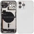 Back Housing W/ Charging Port Flex & Small Parts For iPhone 13 Pro Max (US Version) (Used OEM Pull: Grade C) (Silver)