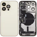 Back Housing W/ Charging Port Flex & Small Parts For iPhone 14 Pro (EU / Global Version) (Used OEM Pull: Grade B) (Gold)
