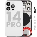 Back Housing W/ Charging Port Flex & Small Parts For iPhone 14 Pro (EU / Global Version) (Used OEM Pull: Grade C) (Silver)