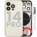 Back Housing W/ Charging Port Flex & Small Parts For iPhone 14 Pro (EU / Global Version) (Used OEM Pull: Grade C) (Gold)