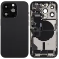 Back Housing W/ Charging Port Flex & Small Parts For iPhone 14 Pro (US Version) (Used OEM Pull: Grade A) (Space Black)
