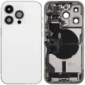 Back Housing W/ Charging Port Flex & Small Parts For iPhone 14 Pro (US Version) (Used OEM Pull: Grade C) (Silver)