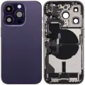 Back Housing W/ Charging Port Flex & Small Parts For iPhone 14 Pro (US Version) (Used OEM Pull: Grade C) (Deep Purple)