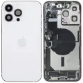 Back Housing W/ Charging Port Flex & Small Parts For iPhone 14 Pro Max (EU / Global Version) (Used OEM Pull: Grade A) (Silver)