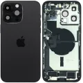 Back Housing W/ Charging Port Flex & Small Parts For iPhone 14 Pro Max (EU / Global Version) (Used OEM Pull: Grade B) (Space Black)