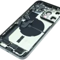 Back Housing W/ Charging Port Flex & Small Parts For iPhone 14 Pro Max (EU / Global Version) (Used OEM Pull: Grade B) (Space Black)