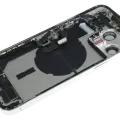 Back Housing W/ Charging Port Flex & Small Parts For iPhone 14 Pro Max (EU / Global Version) (Used OEM Pull: Grade B) (Silver)
