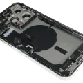 Back Housing W/ Charging Port Flex & Small Parts For iPhone 14 Pro Max (EU / Global Version) (Used OEM Pull: Grade B) (Silver)