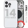 Back Housing W/ Charging Port Flex & Small Parts For iPhone 14 Pro Max (EU / Global Version) (Used OEM Pull: Grade C) (Silver)