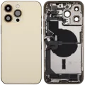 Back Housing W/ Charging Port Flex & Small Parts For iPhone 14 Pro Max (EU / Global Version) (Used OEM Pull: Grade C) (Gold)