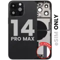 Back Housing W/ Charging Port Flex & Small Parts For iPhone 14 Pro Max (US Version) (Used OEM Pull: Grade A) (Space Black)