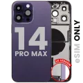 Back Housing W/ Charging Port Flex & Small Parts For iPhone 14 Pro Max (US Version) (Used OEM Pull: Grade A) (Deep Purple)