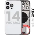 Back Housing W/ Charging Port Flex & Small Parts For iPhone 14 Pro Max (US Version) (Used OEM Pull: Grade B) (Silver)