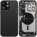 Back Housing W/ Charging Port Flex & Small Parts For iPhone 14 Pro Max (US Version) (Used OEM Pull: Grade C) (Space Black)