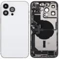 Back Housing W/ Charging Port Flex & Small Parts For iPhone 14 Pro Max (US Version) (Used OEM Pull: Grade C) (Silver)