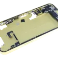 Mid-Frame Housing W/ Charging Port Flex & Small Parts For iPhone 14 (EU / Global Version) (Used OEM Pull: Grade A) (Yellow)