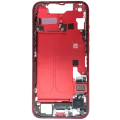 Mid-Frame Housing W/ Charging Port Flex & Small Parts For iPhone 14 (EU / Global Version) (Used OEM Pull: Grade B) (Red)